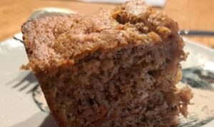 image of moist sliced banana bread on a chicken plate