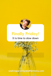 Finally Friday yellow background with some flower in a clear vase